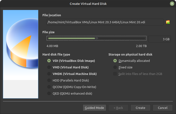 create hard disk